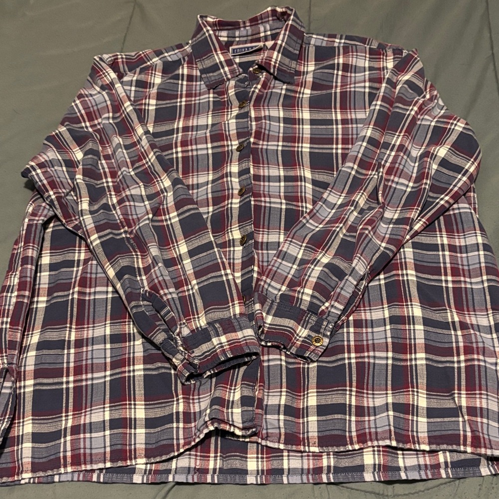 Erika and Company Long Sleeve Plaid Button Down, Size XL